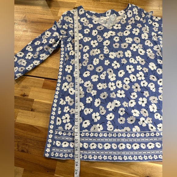 J. Jill Blue Women’s Top White Floral Size S - Picture 4 of 10